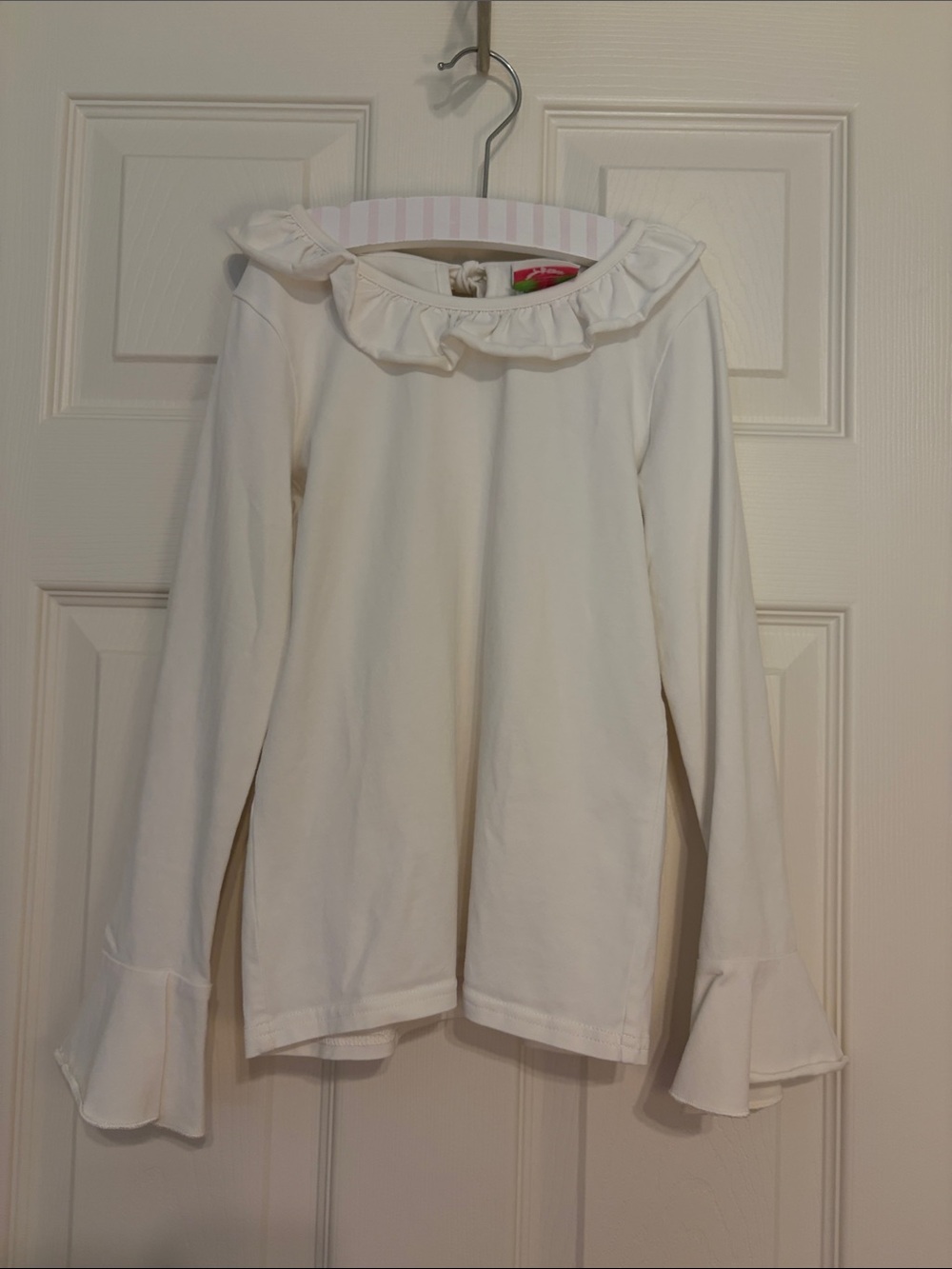 Shrimp and Grits Kids white ruffle top - Size 8